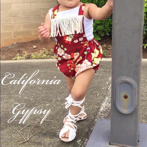 HP🏆Baby Fringe Floral Bohemian Romper🌺 - Picture 4 of 4
